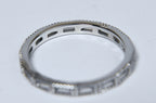 Sterling Silver Glass Baguette Band - Size 7.75