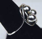 Sterling Silver Beaded Wire Ring - Size 7.5