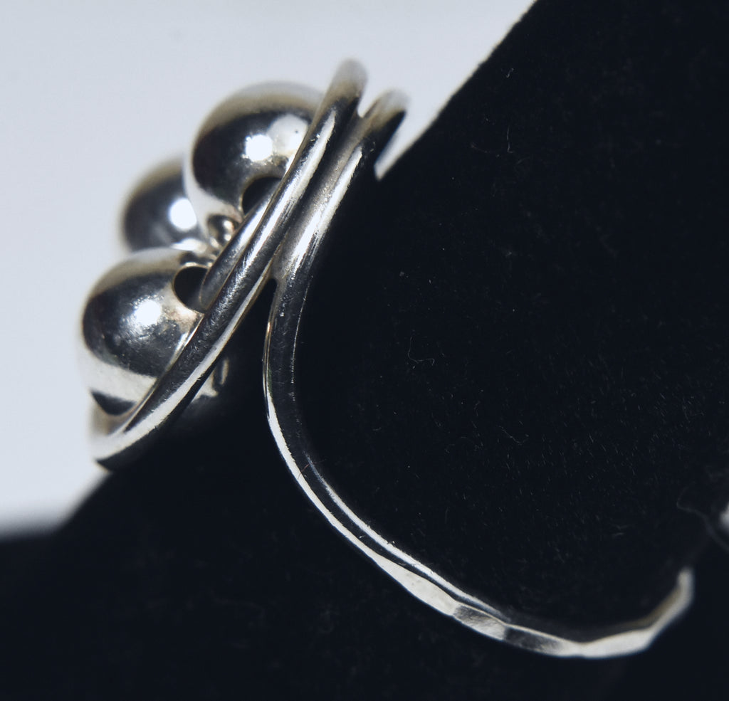 Sterling Silver Beaded Wire Ring - Size 7.5