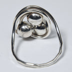 Sterling Silver Beaded Wire Ring - Size 7.5