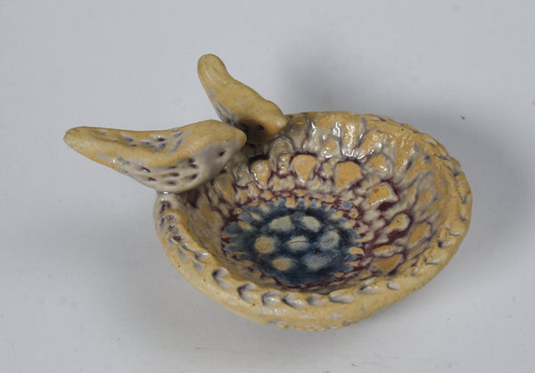 Whimsical Handmade Ceramic Birdbath Ring Dish