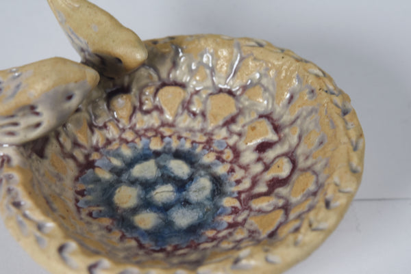 Whimsical Handmade Ceramic Birdbath Ring Dish