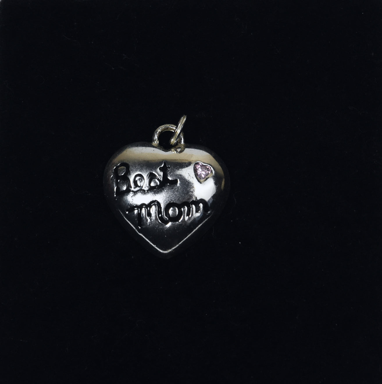 Sterling Silver "Best Mom" Heart Pendant