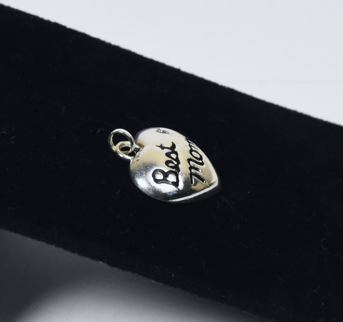 Sterling Silver "Best Mom" Heart Pendant