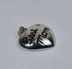 Sterling Silver "Best Mom" Heart Pendant