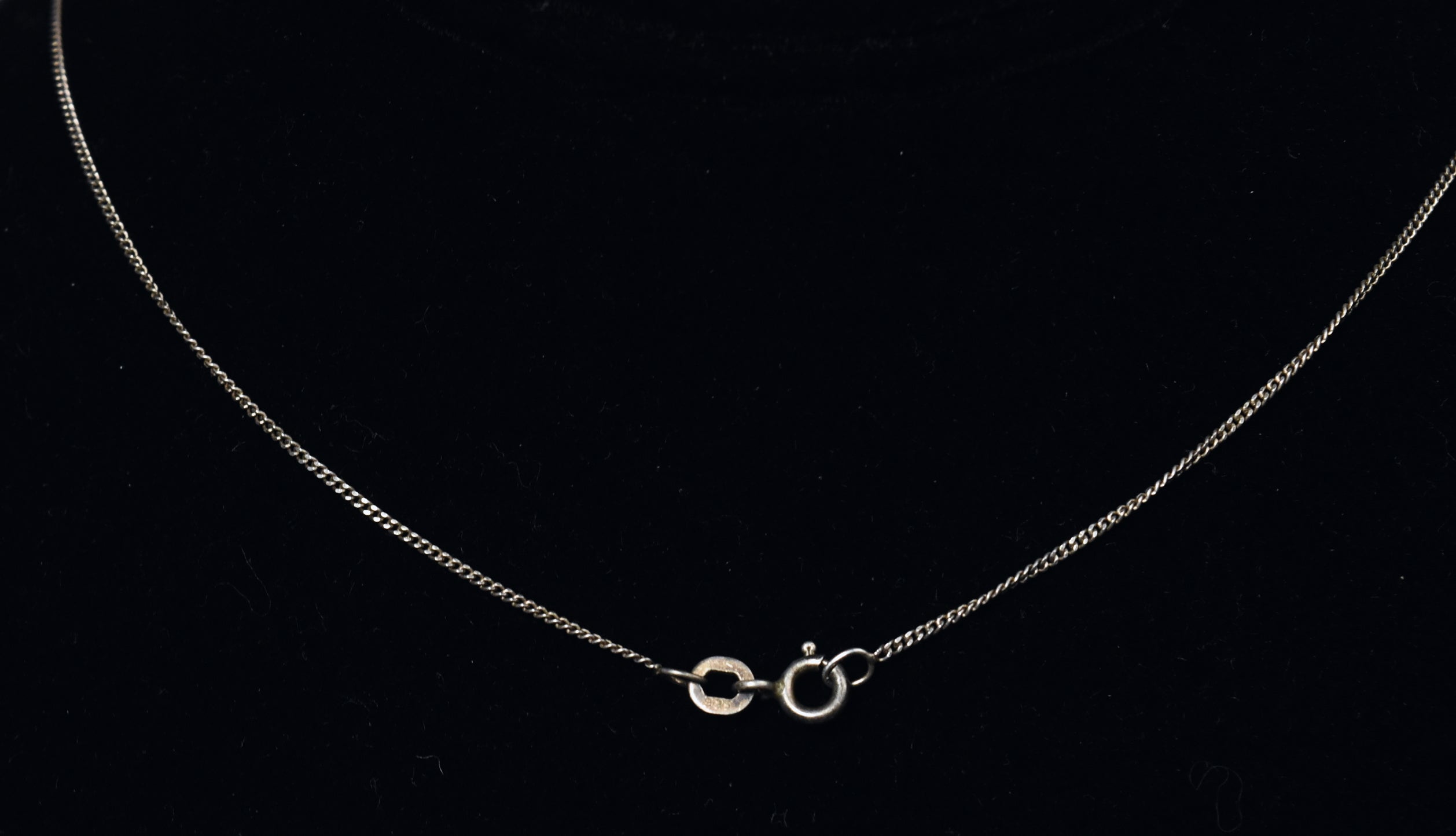 Small Sterling Silver Bezel Set Crystal Pendant on Sterling Silver Chain Necklace
