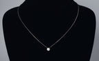 Small Sterling Silver Bezel Set Crystal Pendant on Sterling Silver Chain Necklace