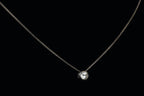 Small Sterling Silver Bezel Set Crystal Pendant on Sterling Silver Chain Necklace