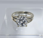 Sterling Silver Large Cubic Zirconia Ring - Size 6.75