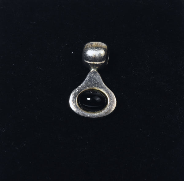 Vintage Modernist Sterling Silver Black Onyx Pendant