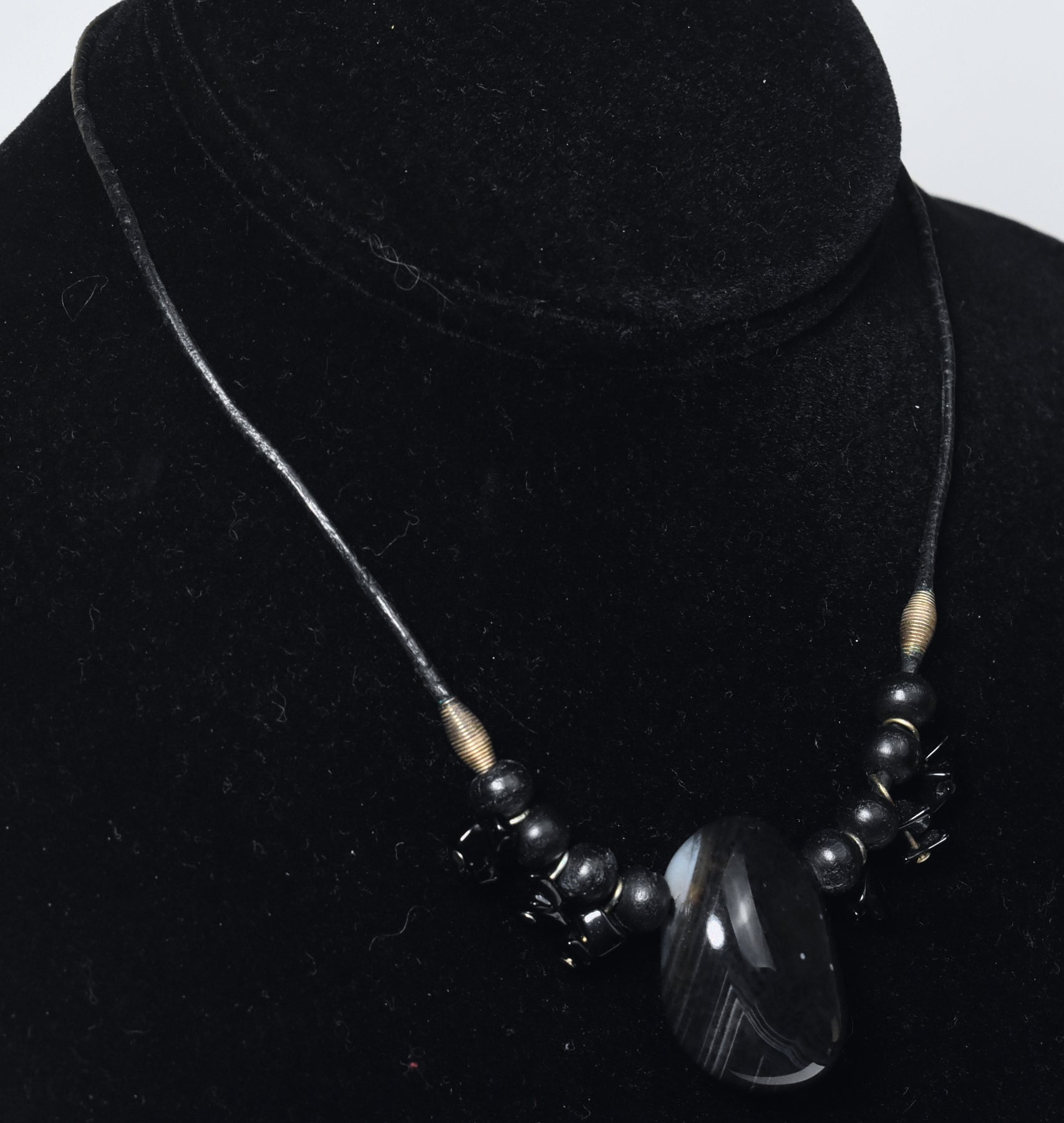 Black Onyx Pendant and Ebony Necklace