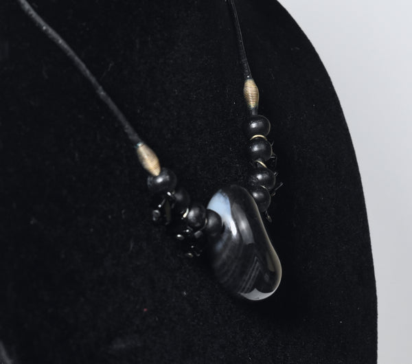Black Onyx Pendant and Ebony Necklace