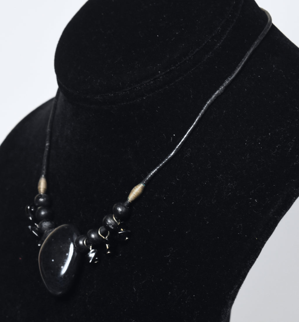 Black Onyx Pendant and Ebony Necklace