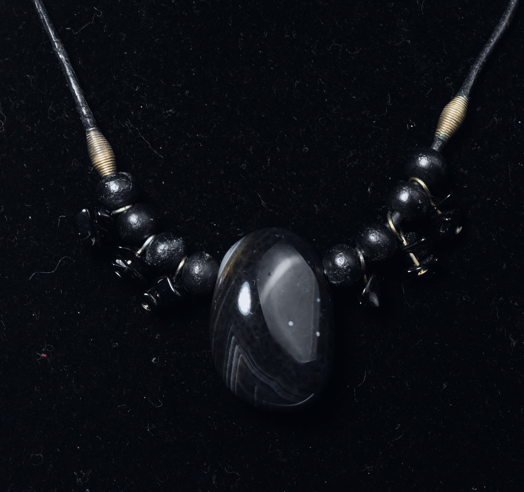 Black Onyx Pendant and Ebony Necklace