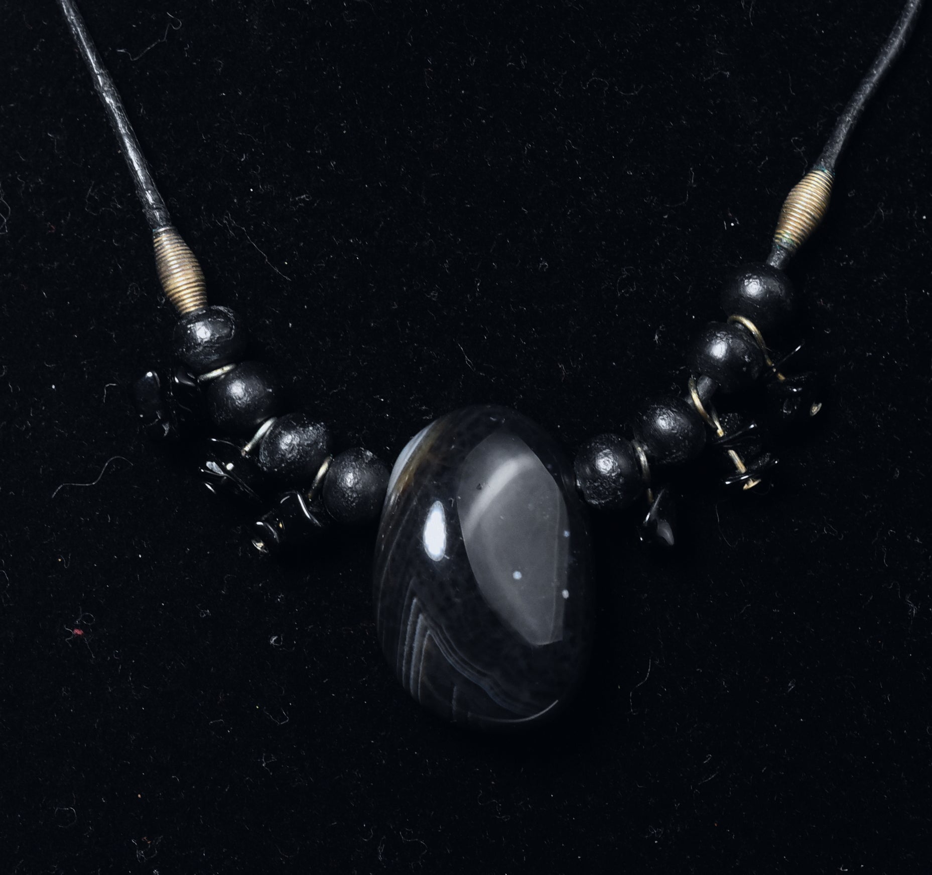 Black Onyx Pendant and Ebony Necklace