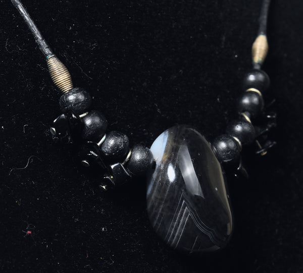 Black Onyx Pendant and Ebony Necklace