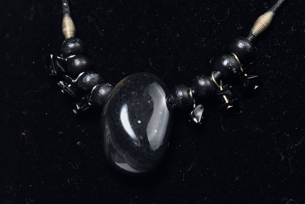 Black Onyx Pendant and Ebony Necklace
