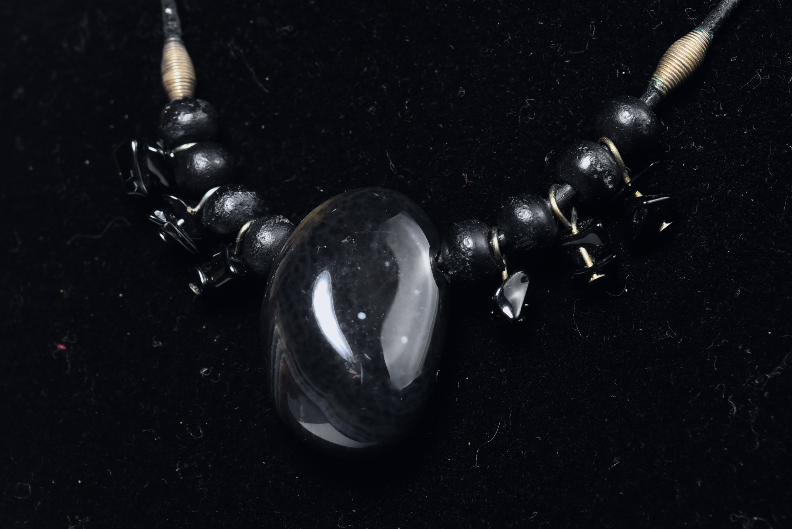 Black Onyx Pendant and Ebony Necklace