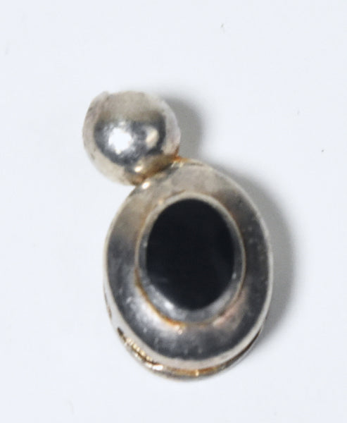 Vintage Sterling Silver Black Onyx Pendant