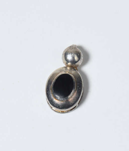 Vintage Sterling Silver Black Onyx Pendant