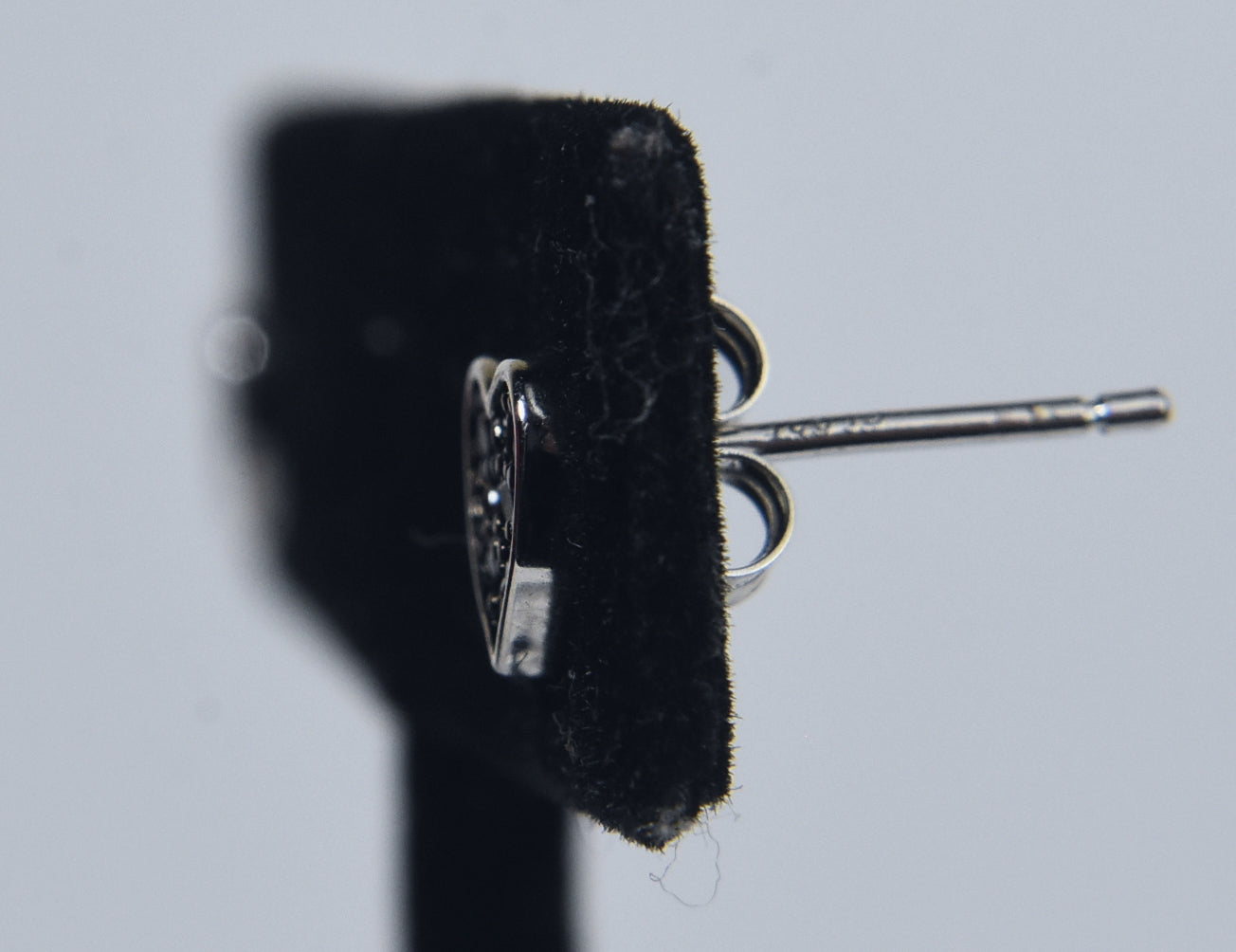 Sterling Silver Black Spinel Heart Stud Earrings