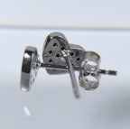 Sterling Silver Black Spinel Heart Stud Earrings