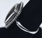 Black Onyx Sterling Silver Ring - Size 7.75