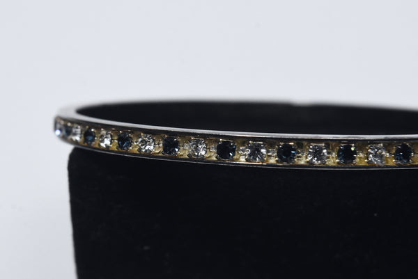 Vintage Blue and Clear Crystal Bangle