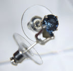 Sterling Silver Crystal Stud Earrings - Multiple Color Options