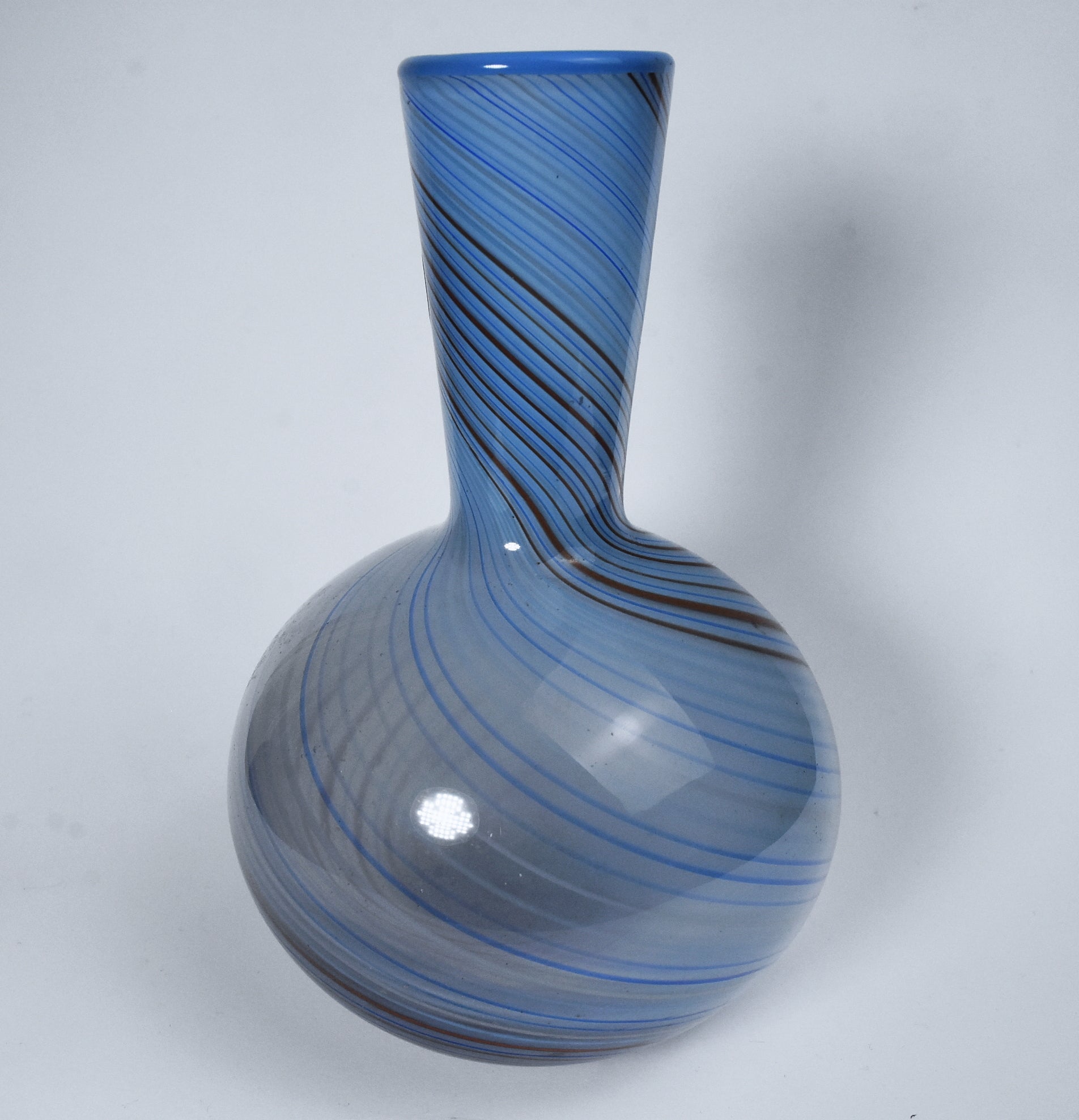 Dansk - Blue and Red Pinwheel Glass Vase