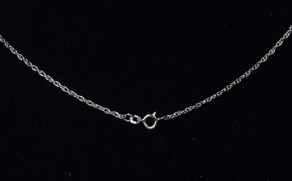 Blue and White Diamond Sterling Silver Cross Pendant on Sterling Silver Chain Necklace