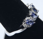 Sterling Silver Imitation Tanzanite Ring - Size 7.75