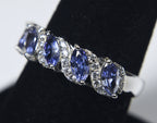 Sterling Silver Imitation Tanzanite Ring - Size 7.75