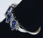 Sterling Silver Imitation Tanzanite Ring - Size 7.75