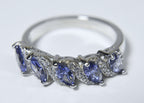 Sterling Silver Imitation Tanzanite Ring - Size 7.75