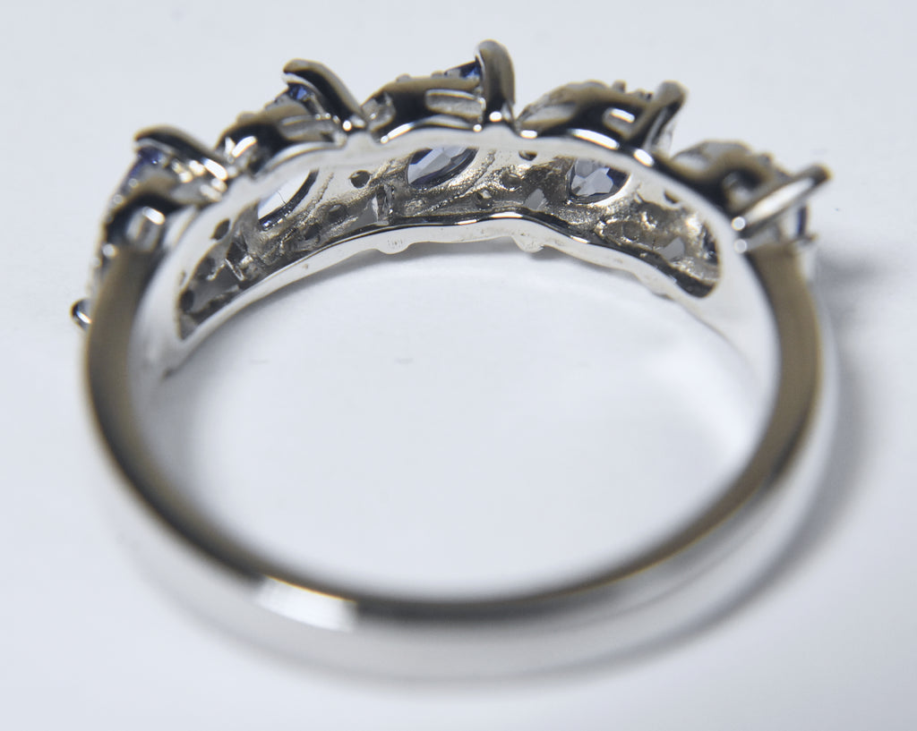 Sterling Silver Imitation Tanzanite Ring - Size 7.75