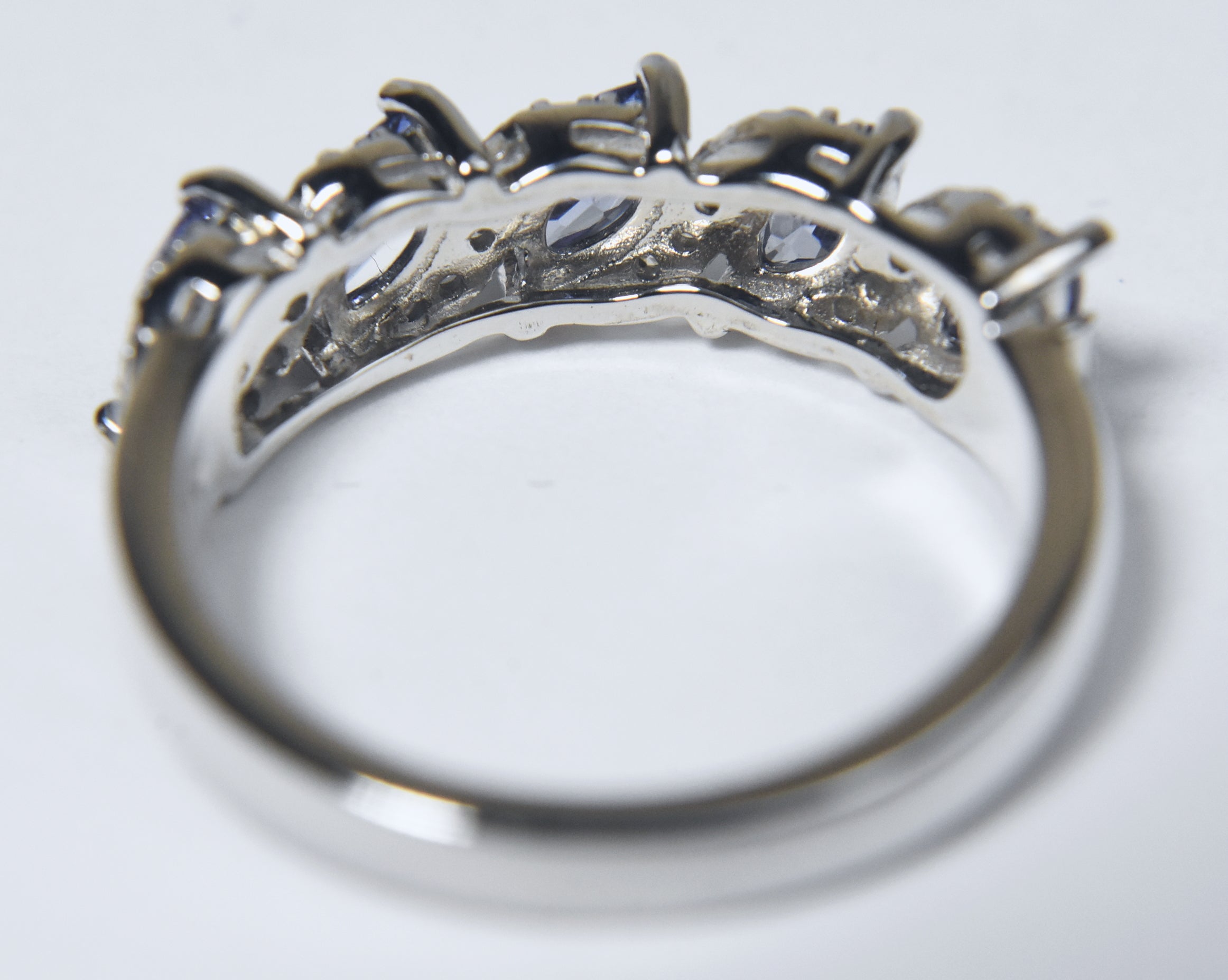 Sterling Silver Imitation Tanzanite Ring - Size 7.75