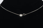 Blue Stone and Clear Topaz Pendant on Sterling Silver Chain Necklace - 19"