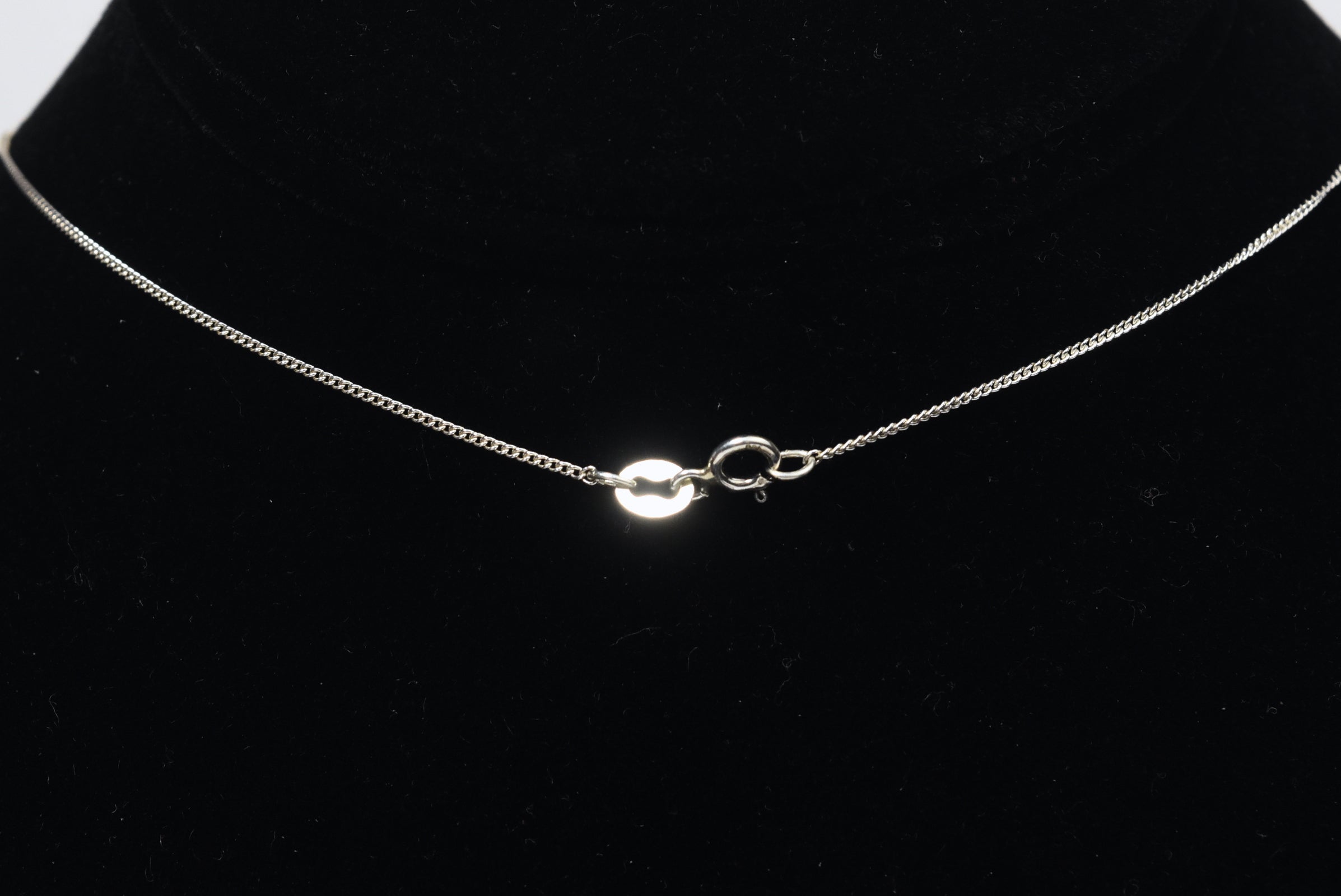 Blue Stone and Clear Topaz Pendant on Sterling Silver Chain Necklace - 19"