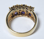 Synthetic Purple and Blue Sapphire Vermeil Ring - Size 10