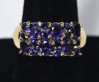 Synthetic Purple and Blue Sapphire Vermeil Ring - Size 10