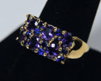 Synthetic Purple and Blue Sapphire Vermeil Ring - Size 10