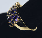 Synthetic Purple and Blue Sapphire Vermeil Ring - Size 10