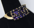 Synthetic Purple and Blue Sapphire Vermeil Ring - Size 10