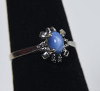 10k White Gold Star Sapphire Ring - Size 5.75