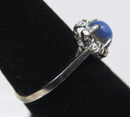 10k White Gold Star Sapphire Ring - Size 5.75