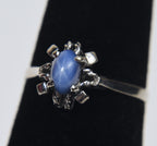 10k White Gold Star Sapphire Ring - Size 5.75