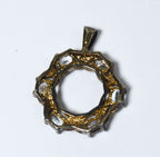 Blue Topaz and Rhinestone Hoop Pendant