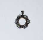 Blue Topaz and Rhinestone Hoop Pendant