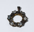 Blue Topaz and Rhinestone Hoop Pendant